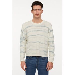 NWT Cousin Johnny x Vintage 90s Watercolor Stripe Cotton Ramie Knit Crewneck